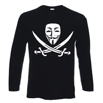 Anonymné Pirátstvo T-Shirt - Guy Fawkes Maska V for Vendetta Nedodržiavať Hacker