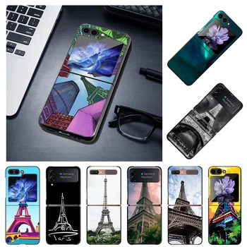 Anti-Drop ZFlip5 5G Pevný Telefón puzdro Pre Samsung Galaxy Z Flip 5 4 3 Eiffelovej Veže Maľované Shell Kryt Fundas Coque Capa