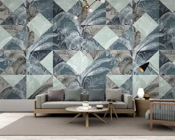 beibehang Vlastné moderné módne nordic moderný minimalistický ručne maľované leaf geometrické pozadie abstraktných de parede tapety