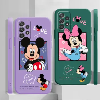Disney Minnie Mouse Mickey obal pre Samsung Galaxy A70 A10 A24 A34 A54 A03s A51 A50 A71 A30 A02 A02s A20s Námestie Kvapaliny Kryt