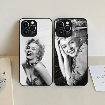 Marilyn Monroe Telefón Prípade Tvrdeného Skla Pre IPhone 15 13 14 12 11 Pro XS Max Plus Mini X XR 8 7 6 SE2020 Kryt